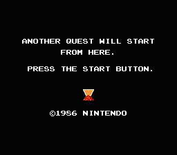 The Legend Of Zelda I sur Nes (mini) - l'Epilogue de la quête 1