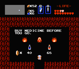 Zelda 1 - Les objets dans la quête 1 de the legend of Zelda (Zelda I Nes mini) - Potions