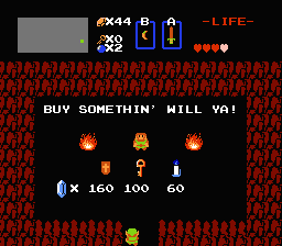 Zelda 1 - Les objets dans la quête 1 de the legend of Zelda (Zelda I Nes mini) - Bougie bleue