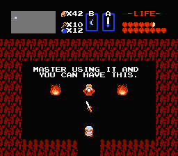Zelda 1 - Les objets dans la quête 1 de the legend of Zelda (Zelda I Nes mini) - Epée magique