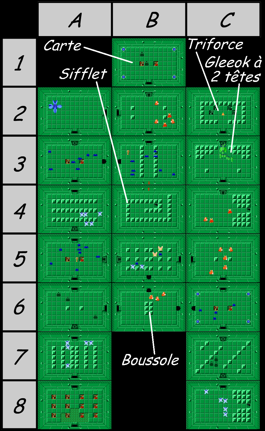 Zelda 1 - Solution du donjon 2 de la quête 2 : Le A (Zelda I Nes mini)
