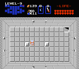 Zelda 1 - Solution du donjon 9 de la quête 2 : La tête de Ganon (Zelda I Nes mini)