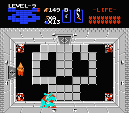 Zelda 1 - Solution du donjon 9 de la quête 2 : La tête de Ganon (Zelda I Nes mini)