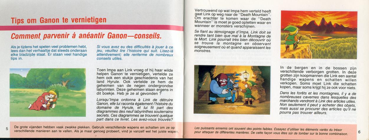 The adventure of Zelda sur Nes : La notice