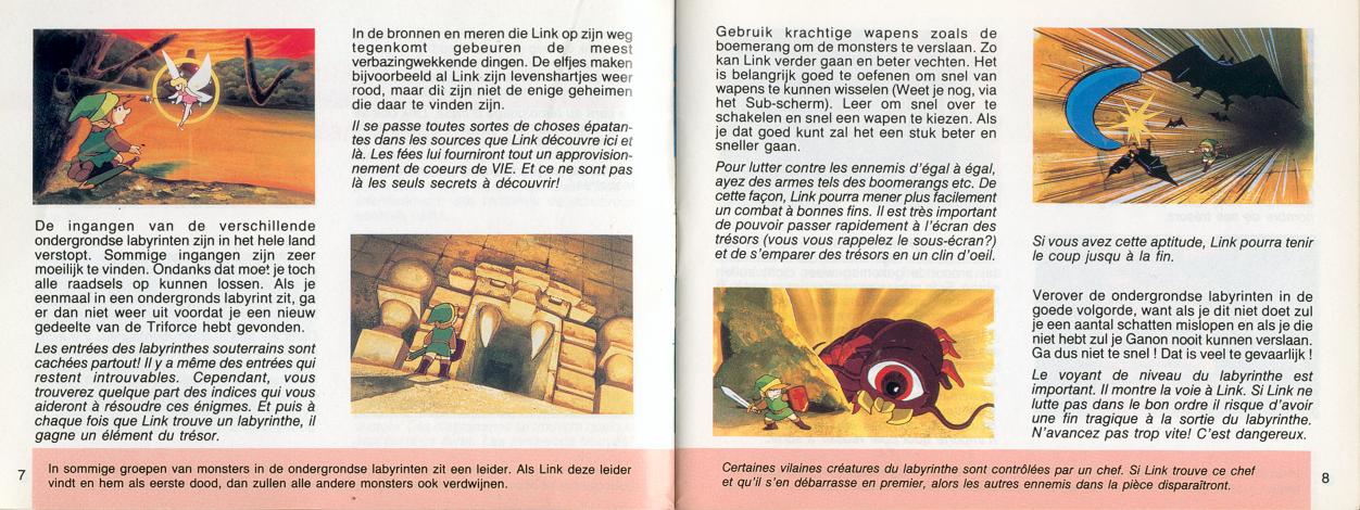 The adventure of Zelda sur Nes : La notice