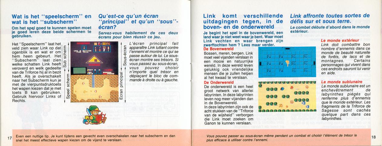 The adventure of Zelda sur Nes : La notice