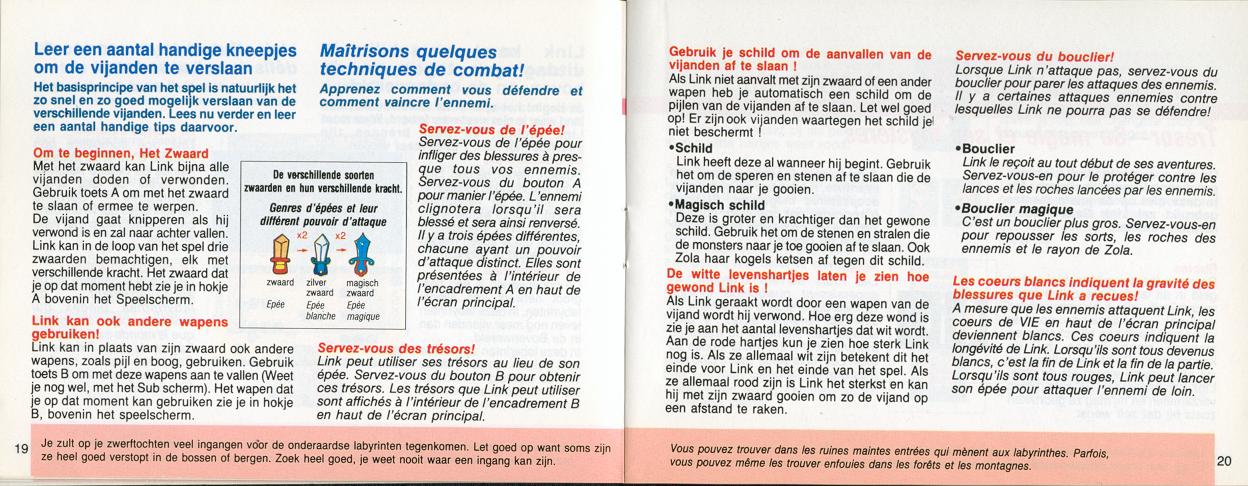 The adventure of Zelda sur Nes : La notice