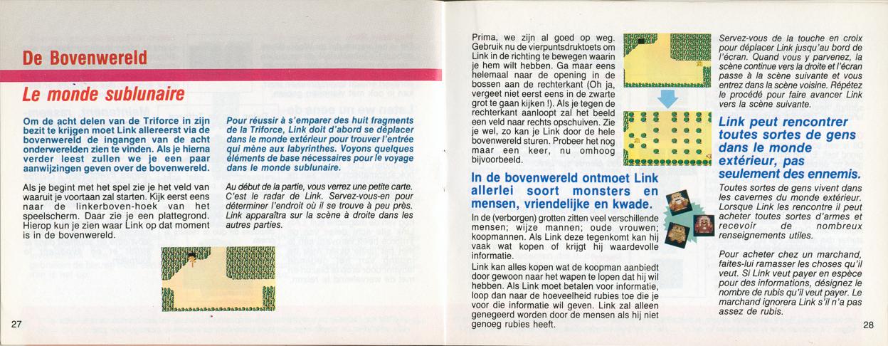 The adventure of Zelda sur Nes : La notice