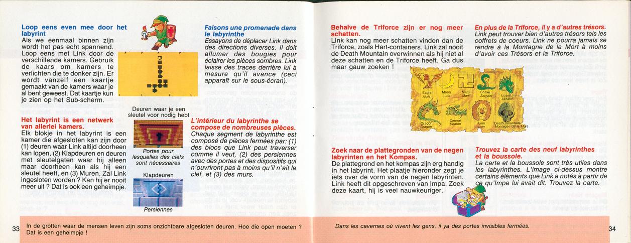 The adventure of Zelda sur Nes : La notice