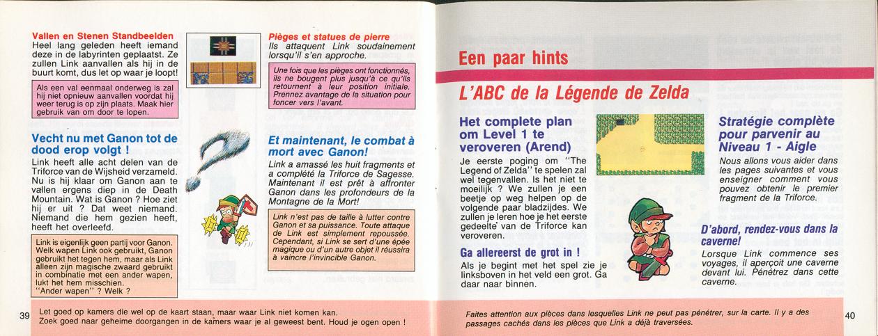 The adventure of Zelda sur Nes : La notice