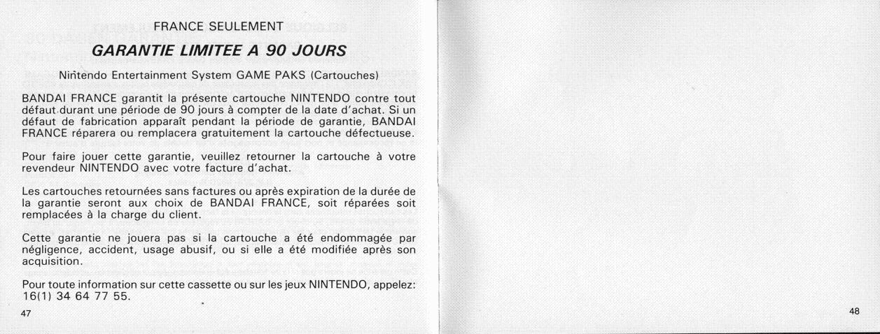 The adventure of Zelda sur Nes : La notice