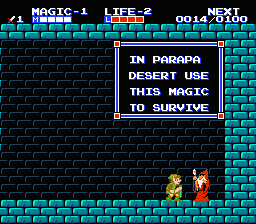 Zelda 2 - The adventure of Link sur Nes (mini) et GBA (nes classic) : Les objets et magies d'Hyrule