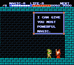 Zelda 2 - The adventure of Link sur Nes (mini) et GBA (nes classic) : Les objets et magies d'Hyrule