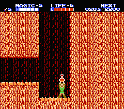 Zelda 2 - The adventure of Link sur Nes (mini) et GBA (nes classic) : les réceptacles de coeur et de magie