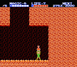 Zelda 2 - The adventure of Link sur Nes (mini) et GBA (nes classic) : les réceptacles de coeur et de magie