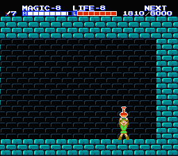 Zelda 2 - The adventure of Link sur Nes (mini) et GBA (nes classic) : les réceptacles de coeur et de magie