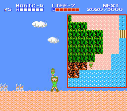 Soluce de Zelda II - The Adventure of Link (Zelda 2) sur Nes : Du palais de l'île à celui du labyrinthe