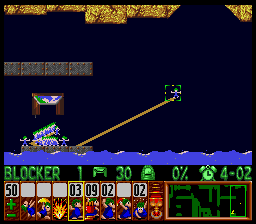 Lemmings Super nintendo : La soluce du niveau 4 - 29 : Save me