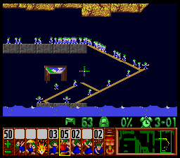 Lemmings Super nintendo : La soluce du niveau 4 - 29 : Save me