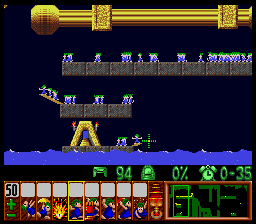 Lemmings Super nintendo : La soluce du niveau 4 - 29 : Save me