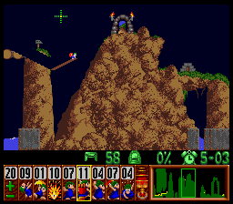 Lemmings Super nintendo : La soluce du niveau 4 - 30 : Rendezvous at the mountain
