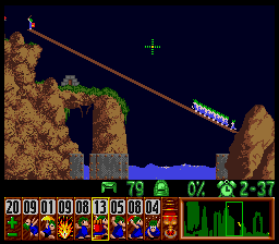 Lemmings Super nintendo : La soluce du niveau 4 - 30 : Rendezvous at the mountain