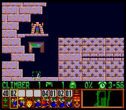 Lemmings Super nintendo : La soluce du niveau 5 - 05 : SUNSOFT SPECIAL 5