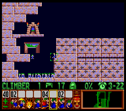 Lemmings Super nintendo : La soluce du niveau 5 - 05 : SUNSOFT SPECIAL 5