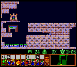 Lemmings Super nintendo : La soluce du niveau 5 - 05 : SUNSOFT SPECIAL 5