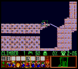 Lemmings Super nintendo : La soluce du niveau 5 - 05 : SUNSOFT SPECIAL 5