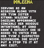 MK2 : Spezialangriffe und Fatalities von Mileena (Mortal Kombat 2 : Fatality)