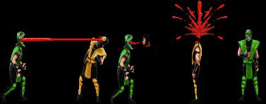 MK2 : Les coups spéciaux et fatalités de Reptile (Mortal Kombat 2 : fatality)