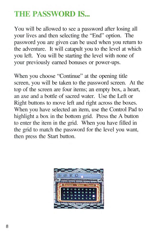 Game Boy Color의 더블 드래곤 II - 더 리벤지: 설명서
