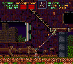 Super Castlevania 4 sur Super Nintendo - Niveau 1 : Jardins et Dépendances Super Castlevania 4 sur Super Nintendo - Niveau 1 : Jardins et Dépendances