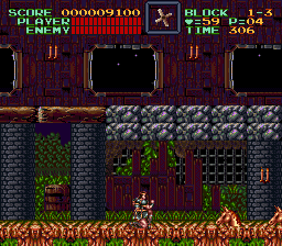 Super Castlevania 4 sur Super Nintendo - Niveau 1 : Jardins et Dépendances Super Castlevania 4 sur Super Nintendo - Niveau 1 : Jardins et Dépendances