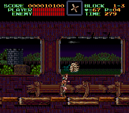 Super Castlevania 4 sur Super Nintendo - Niveau 1 : Jardins et Dépendances Super Castlevania 4 sur Super Nintendo - Niveau 1 : Jardins et Dépendances