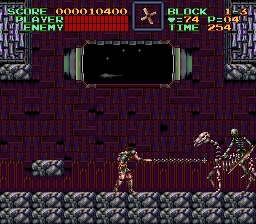 Super Castlevania 4 sur Super Nintendo - Niveau 1 : Jardins et Dépendances Super Castlevania 4 sur Super Nintendo - Niveau 1 : Jardins et Dépendances