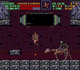 Super Castlevania 4 sur Super Nintendo - Niveau 1 : Jardins et Dépendances Super Castlevania 4 sur Super Nintendo - Niveau 1 : Jardins et Dépendances