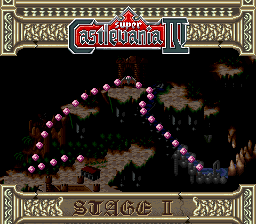 Super Castlevania 4 sur Super Nintendo - Niveau 2 : Cimetière, marécages et rivière Super Castlevania 4 sur Super Nintendo - Niveau 2 : Cimetière, marécages et rivière