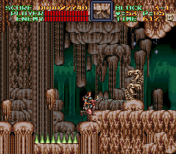 Super Castlevania 4 sur Super Nintendo - Niveau 3 : Grottes, Cascades et cité engloutie Super Castlevania 4 sur Super Nintendo - Niveau 3 : Grottes, Cascades et cité engloutie