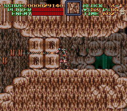 Super Castlevania 4 sur Super Nintendo - Niveau 3 : Grottes, Cascades et cité engloutie Super Castlevania 4 sur Super Nintendo - Niveau 3 : Grottes, Cascades et cité engloutie