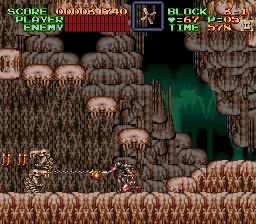Super Castlevania 4 sur Super Nintendo - Niveau 3 : Grottes, Cascades et cité engloutie Super Castlevania 4 sur Super Nintendo - Niveau 3 : Grottes, Cascades et cité engloutie