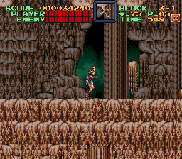 Super Castlevania 4 sur Super Nintendo - Niveau 3 : Grottes, Cascades et cité engloutie Super Castlevania 4 sur Super Nintendo - Niveau 3 : Grottes, Cascades et cité engloutie