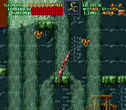 Super Castlevania 4 sur Super Nintendo - Niveau 3 : Grottes, Cascades et cité engloutie Super Castlevania 4 sur Super Nintendo - Niveau 3 : Grottes, Cascades et cité engloutie