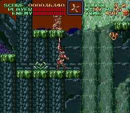 Super Castlevania 4 sur Super Nintendo - Niveau 3 : Grottes, Cascades et cité engloutie Super Castlevania 4 sur Super Nintendo - Niveau 3 : Grottes, Cascades et cité engloutie