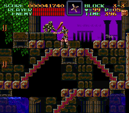 Super Castlevania 4 sur Super Nintendo - Niveau 3 : Grottes, Cascades et cité engloutie Super Castlevania 4 sur Super Nintendo - Niveau 3 : Grottes, Cascades et cité engloutie