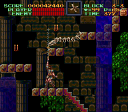 Super Castlevania 4 sur Super Nintendo - Niveau 3 : Grottes, Cascades et cité engloutie Super Castlevania 4 sur Super Nintendo - Niveau 3 : Grottes, Cascades et cité engloutie