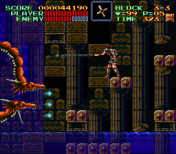 Super Castlevania 4 sur Super Nintendo - Niveau 3 : Grottes, Cascades et cité engloutie Super Castlevania 4 sur Super Nintendo - Niveau 3 : Grottes, Cascades et cité engloutie