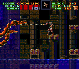 Super Castlevania 4 sur Super Nintendo - Niveau 3 : Grottes, Cascades et cité engloutie Super Castlevania 4 sur Super Nintendo - Niveau 3 : Grottes, Cascades et cité engloutie