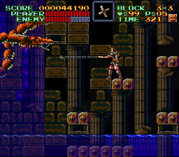 Super Castlevania 4 sur Super Nintendo - Niveau 3 : Grottes, Cascades et cité engloutie Super Castlevania 4 sur Super Nintendo - Niveau 3 : Grottes, Cascades et cité engloutie